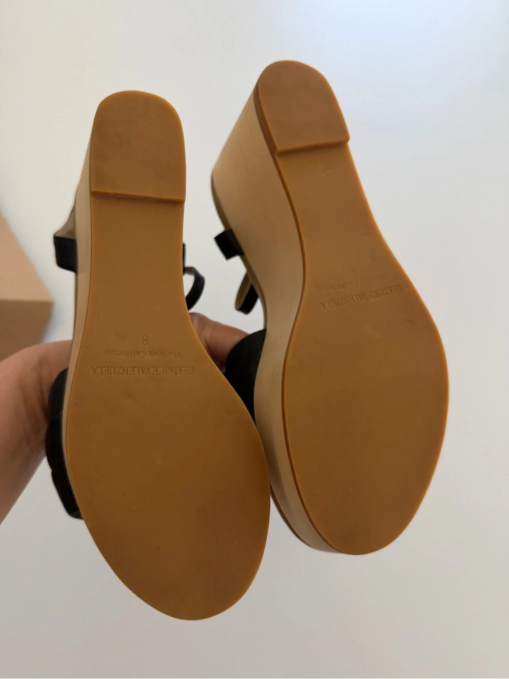 Beatrice Valenzuela Sandalia Wedge Black Size 8 Women’s